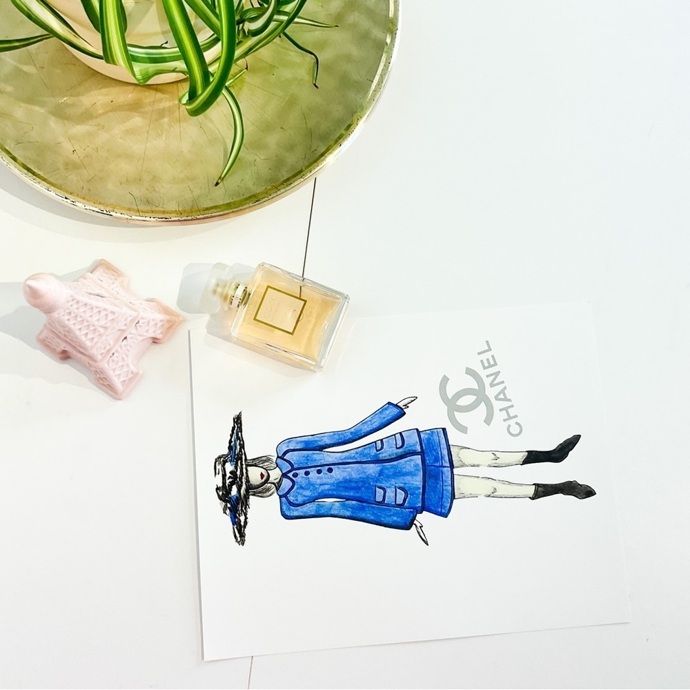 40. Chanel Fashion Illustration (My Art) Water-colour Sketch Print - Picture 3 of 4